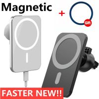 15W Magnetic Car Wireless Charger macsafe for iPhone 12 13 14 X pro max mini Air Vent Car Phone Holder Stand Fast Car Charging Selfie Sticks