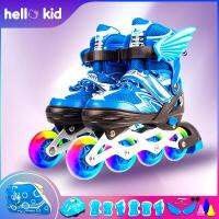 hello kid รองเท้าสเก็ต โรลเลอร์เบลด Roller Blade Skate รุ่น S=26-32 M=33-37 L=38-42 1ชุด-/blue