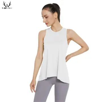  Women Yoga Shirt Backless Workout Tops Open Back Muscle  Tanks Workout Tank Tops Loose Fit Yoga Tops Active Tanks Red XL