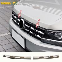 2Pcs ด้านหน้า Grille Grill ตาข่ายสติกเกอร์ฝาปิด Refit Molding สไตล์ Garnish สำหรับ VW TIGUAN Mk2ยุโรปรุ่น2016-2020