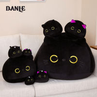 หมอนตุ๊กตาแมวน่ารักตุ๊กตาน่ารักหมอนแมวสีดำ