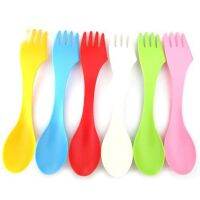 6Pcs/Set 3 In 1 Children Utensil Plastic Spork Combo Travelling Gadget Cutlery Tableware Spoon Fork Cutter Camping Hiking Picnic Flatware Sets