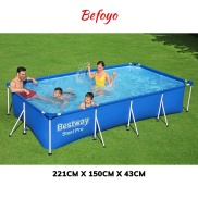 Bể bơi khung kim loại 3m x 2.01m x 66cm, bể bơi cho bé, gia đình