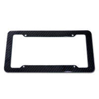 ขายึดคาร์บอนสีดำพร้อมสกรู,กรอบป้ายทะเบียนอเมริกันสากล Auto AccessoryFiber Number Plate TAG Cover For Front Rear