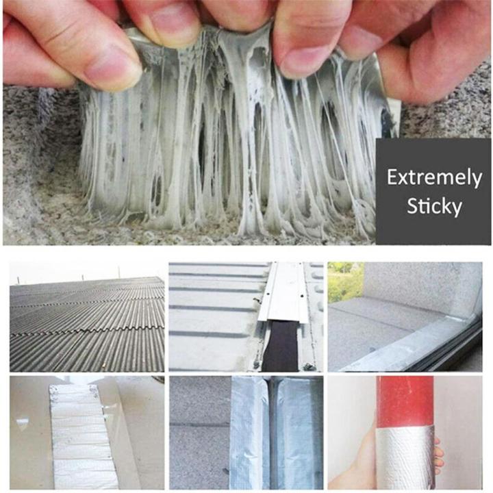 25m-aluminum-foil-butyl-rubber-tape-self-adhesive-waterproof-for-roof-pipe-repair-caulking-super-fix-duct-tape-repair-tape-adhesives-tape