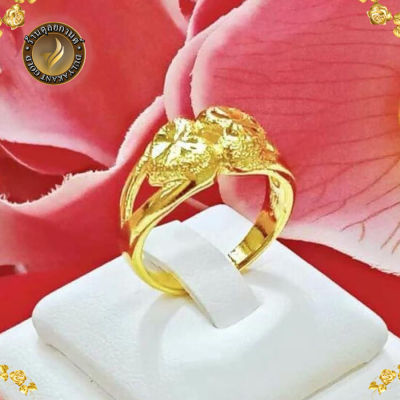 แหวน ลายหัวใจ เศษทองคำแท้ หนัก 2 สลึง ครบไซส์ (1 วง) XP42