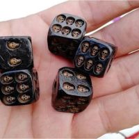 ☍∈¤ Halloween Skull Black Dice Party Quirky Toys Home Decoration Trinkets Handmade Skull Dice