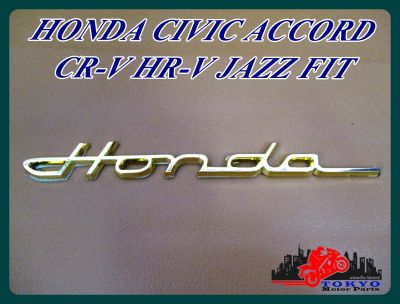 LOGO ADGE EMBLEM "GOLD" with for HONDA CIVIC ACCORD CR-V HR-V JAZZ FIT (1 PC.) // โลโก้ ตัวอักษร สติ๊กเกอร์ติดรถ  สีทอง สินค้าคุณภาพดี