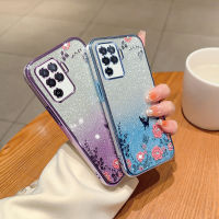 เคสสำหรับ OPPO A93 2020 / A94 4G / Reno4 F / Reno5 F เคสหรูหรามีดอกไม้เพชรดีไซน์ดอกไม้แวววาวแผ่นเคสมือถือซิลิโคนกันกระแทกฝาครอบด้านหลังผู้หญิง