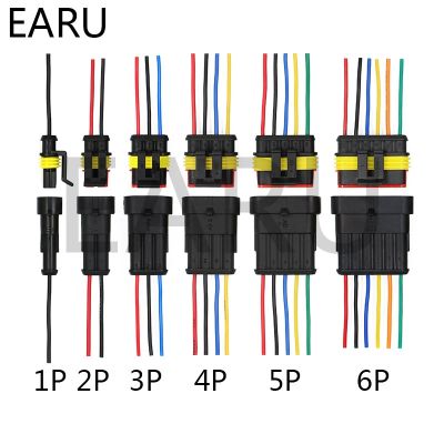 【YF】 1set AMP 1P 2P 3P 4P 5P 6P Way Waterproof Electrical Auto Connector Male Female Plug with Wire Cable harness for Car Motorcycle