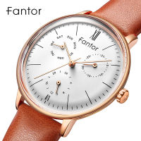 Fantor Luxury Top Brand Women Watch Ladies Quartz Chronograph Elegeant Woman Genuine Leather Watches Female Dress Wristwatch