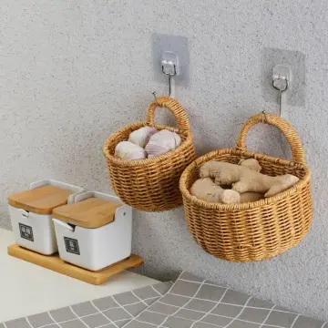 1pc Plastic Woven Basket For Ginger & Garlic Storage Kitchen