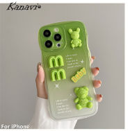 Kanavi เคสโทรศัพท์ไล่ระดับสีแฟชั่นสำหรับ Xiaomi Redmi Note 9S Note 9 Pro Note 9 Pro Max Redmi 8A 9T 9A 9C 10 10A 12C หรูหราตุ๊กตาหมี3มิติเคสโทรศัพท์