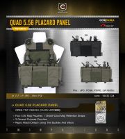 ซองแม็กกาซีน Quad 5.56 Placard Panel (Twinfalcons) วัสดุผ้า Delustering Cordura 500D  ♠ Open-Top Design ( Quick access )