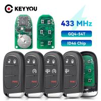 KEYYOU GQ4-54T 4/5ปุ่มกุญแจรถอัจฉริยะสำหรับ Dodge Ram 1500 2500 3500 2013-2017ชิป ID46ปุ่มควบคุมระยะไกล433Mhz