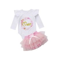 Flower Girls Princess Tutu Clothing Set Baby Long Sleeve Romper +Lace Tutu Skirt Outfits Baby Cloting  by Hs2023