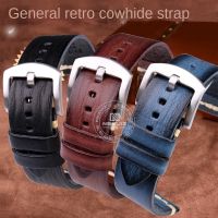 Thickened Line Handmade Cowhide Watch Strap Vintage Men Genuine Leather Watch Band 20Mm 22Mm 24Mm For Panerai Citizen Breitling