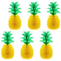 1Set Pineapple Honeycomb Centerpieces Tissue Paper Pineapple Table Hanging 14 Inch Decorations Yellow for Tropical Party