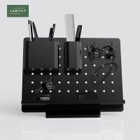 Dlz Pegboard Aluminium Desk Organizer ตั้งโต๊ะ เก็บของ ชั้นวางของบนโต๊ะ จัดโต๊ะคอม อุปกรณ์จัดระเบียบ ของใช้ในบ้าน ที่เก็บจัดระเบียบ