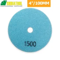 SHDIATOOL 6pcs 4"100mm Grit1500 Diamond Flexible Dry Polishing Pad Marble Granite Ceramic Sanding Disc Resin Bond Polisher Disc