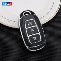 โครงเปลือกนอกเคส Kunci Remote Mobil TPU Fob สำหรับ Hyundai I30 Ix25 Elantra KONA Solaris Azera Grandeur TM Accent Santa Fe Palisade