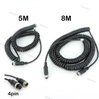 5/8M 4 Pin core spring Aviation male to female Extension Video connector power lead Cable extend for Truck Bus Monitor Camera WDAGTH