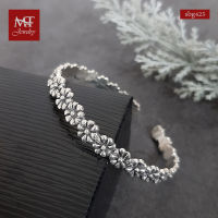 MT กำไลข้อมือเงินแท้ ลายดอกไม้ งานรมดำ ข้อมือ 16, 17, 18 ซม. Solid 925 Sterling Silver Bangle (sbg425) MT Jewelry มณีธารา