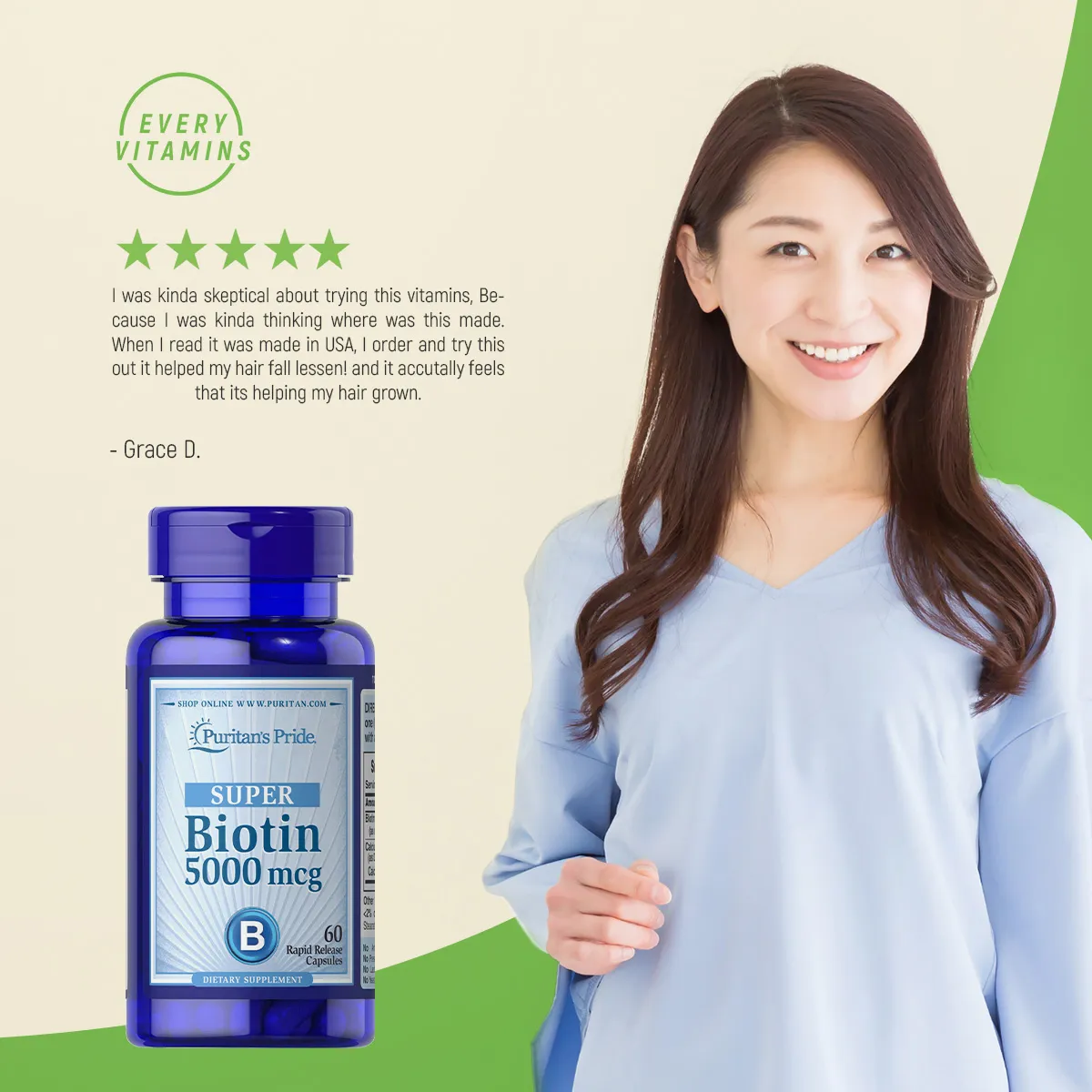 Biotin 5mg 60 capsules Puritan's Pride Hair Growth | Lazada PH Biotin 5mg 60 capsules Puritan's Pride Hair Growth | Lazada PH