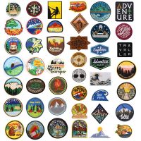 Adventure Travel Hiking Camping Patch Camper Explore Widness Get Lost In Nature Forest Applique Iron Sew On Patch Badge Haberdashery