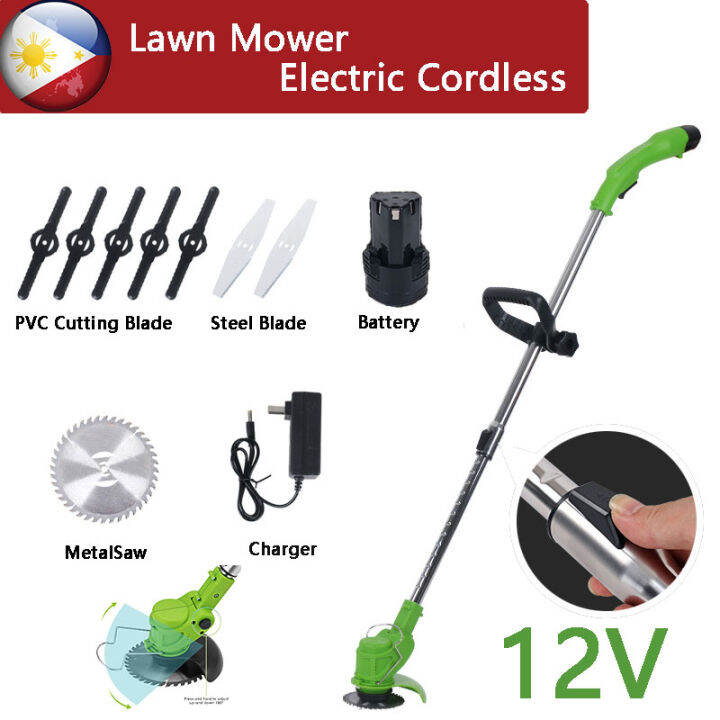 Rechargeable Electric Grass Cutter Rechargeable Lawn Mower Weeder with Lithium Battery Lazada PH
