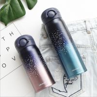 ℡♗☄ Vacuum Flask Thermos Mug Coffee for Tea Stainless Steel Cup Portable Stars Color Gradient Bottle Travel Thermal Mug 350ml/500ml