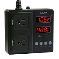 bayite Temperature Controller 1650W BTC211 Digital Outlet Thermostat, Pre-Wired, 2 Stage Heating and Cooling Mode, 110V - 240V 15A