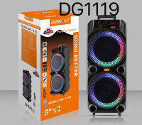 ตู้ลำโพงขยายเสียงเคลื่อน 8นิ้ว ดอกคู่ ( 8"x2ดอก ) รุ่น DG-1119 ลำโพงพกพา รองรับบลูทูธ MP-3 ฟรีไมค์สาย 1ตัว