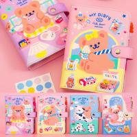 MINKYS New Arrival Milk Bear A6 PU Leather 2021 Diary Journal Binder Notebook Weekly Monthly Planner Book School Stationery