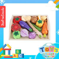 (พร้อมส่ง) ของเล่นไม้ ชุดหั่นผัก (Vegetable Tray)