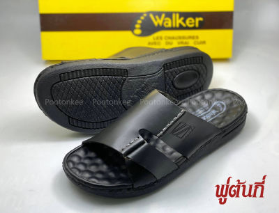 รองเท้า WALKER รุ่น WB576 รองเท้าแตะวอคเกอร์ รองเท้าหนังแท้ สีดำไซส์ 40-46 ของแท้!!