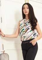 Lady Plus เสื้อชีฟองคอผูกโบว์แขนกุด | Sleeveless Blouse with Bow Collar