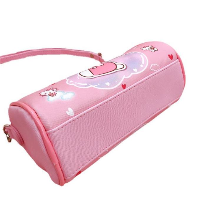 2023new-sanrio-kurumi-cinnamoroll-กระเป๋าแมสเซนเจอร์ลายการ์ตูนน่ารัก-pu-กระเป๋าเก็บของโทรศัพท์มือถือสี่เหลี่ยมกระเป๋าถือเด็กผู้หญิง