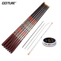 Goture Rod Combo Telescopic Fishing Rod 3.0M-7.2M Carbon Fiber 2/8-3/7 Power Hand Pole Fishing Float Rig Spare Top-three Tips