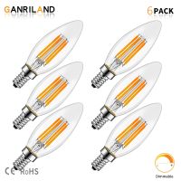 [HOT QQZIWWUJJWG 104] GANRILAND E12 E14ฐานเทียนหลอดไฟ Led สำหรับโคมระย้า L Ampada 4วัตต์6วัตต์2700พัน6000พัน Dimmable C35 110โวลต์220โวลต์แก้วเอดิสันหลอดไฟ