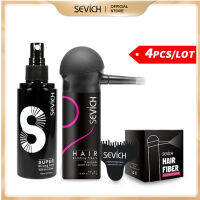 SEVICH 4PCS/ SET ผงไฟเบอร์สีดำ ปิดผมบาง หัวล้าน ผมบาง ขนาด 25 กรัม - สีดำ SEVICH Hair Building Fiber