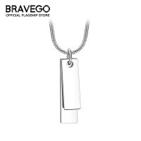 Bravego สร้อยคอจี้เหล็กไทเทเนียมผู้ชายแฟชั่นขัดเงาสูงของขวัญประเภทเครื่องประดับสร้อยคอแท็ก