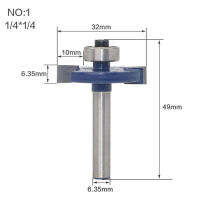 ตลับลูกปืน1/4ก้านรูปตัวทีสำหรับตัดการกัดไม้เกรดอุตสาหกรรมบิตเครื่องมืองานไม้เราเตอร์บิตสำหรับไม้1ชิ้น