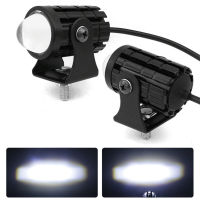 2x Motorcycle Mini Driving Light Headlight Universal Dual Color A Scooter For Auxiliary Spotlight Lamp Moto Fog Light Accessor