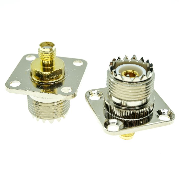 uhf-pl259-so239-to-sma-connector-coax-socket-uhf-female-jack-to-sma-female-plug-4-hole-flange-panel-mount-rf-coaxial-adapters-electrical-connectors
