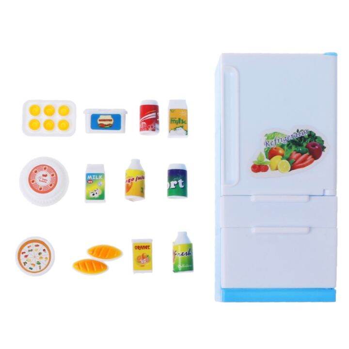 【Mom】Refrigeratorชุดบ้านตุ๊กตาตู้เย็นตู้แช่แข็งอาหารเด็ก Lazada.co.th