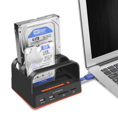 HDD Docking Station USB Hub 3.0 SATA IDE SD TF Off-Line Copy Fit ดิสก์ทุกขนาดอ่านและคัดลอกสำหรับ Windows Mac Anti Short Circuit