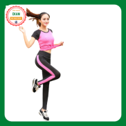 Bộ quần áo thể thao cao cấp quần dài thiết kế lưng cao form ôm dành cho nữ