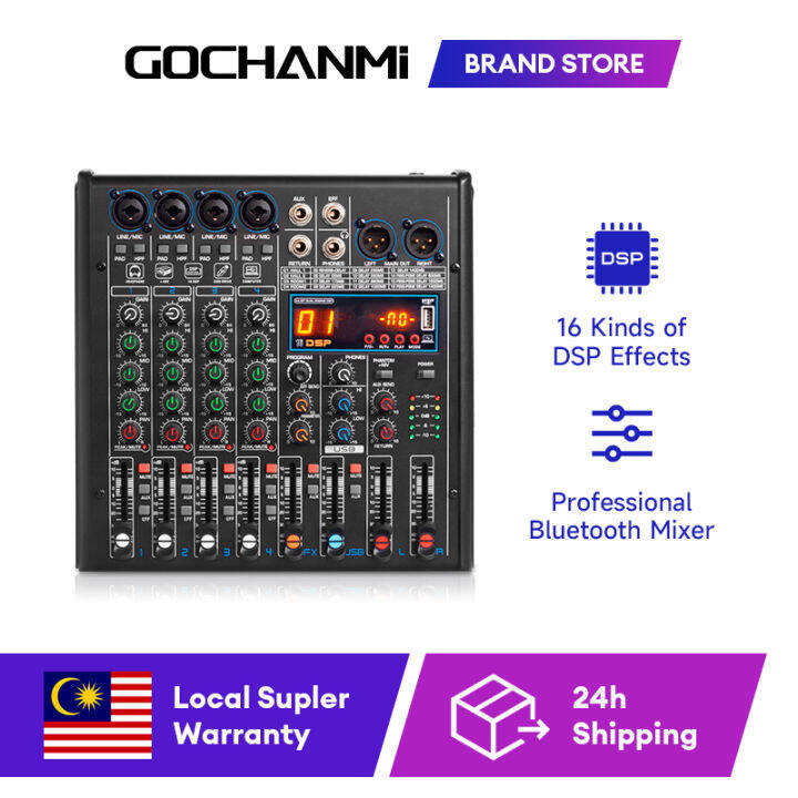 [Ready Stock]GOCHANMI Audio Mixer ES400 PC USB Bluetooth Sound Mixer 16