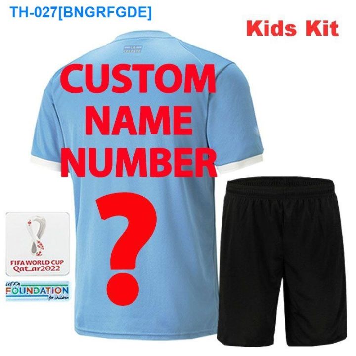 2022-2023-uruguay-home-kids-kit-football-shirt-world-cup-top-qualit-jersey-with-patch
